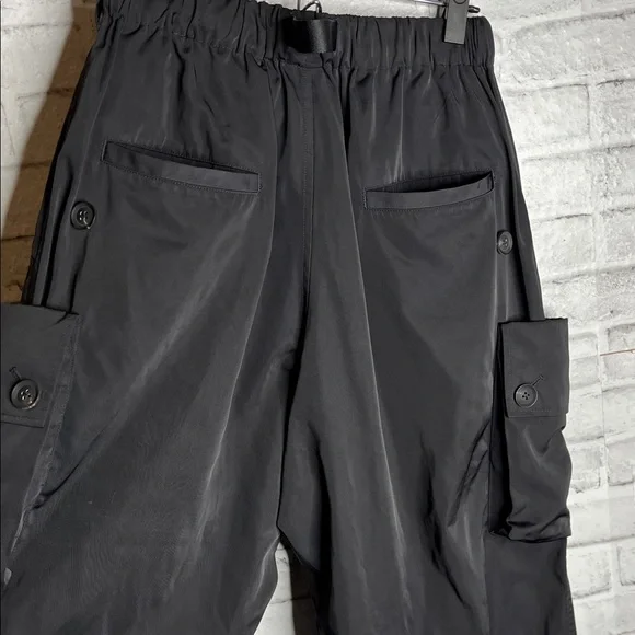 Y-3 black twill cargo pants